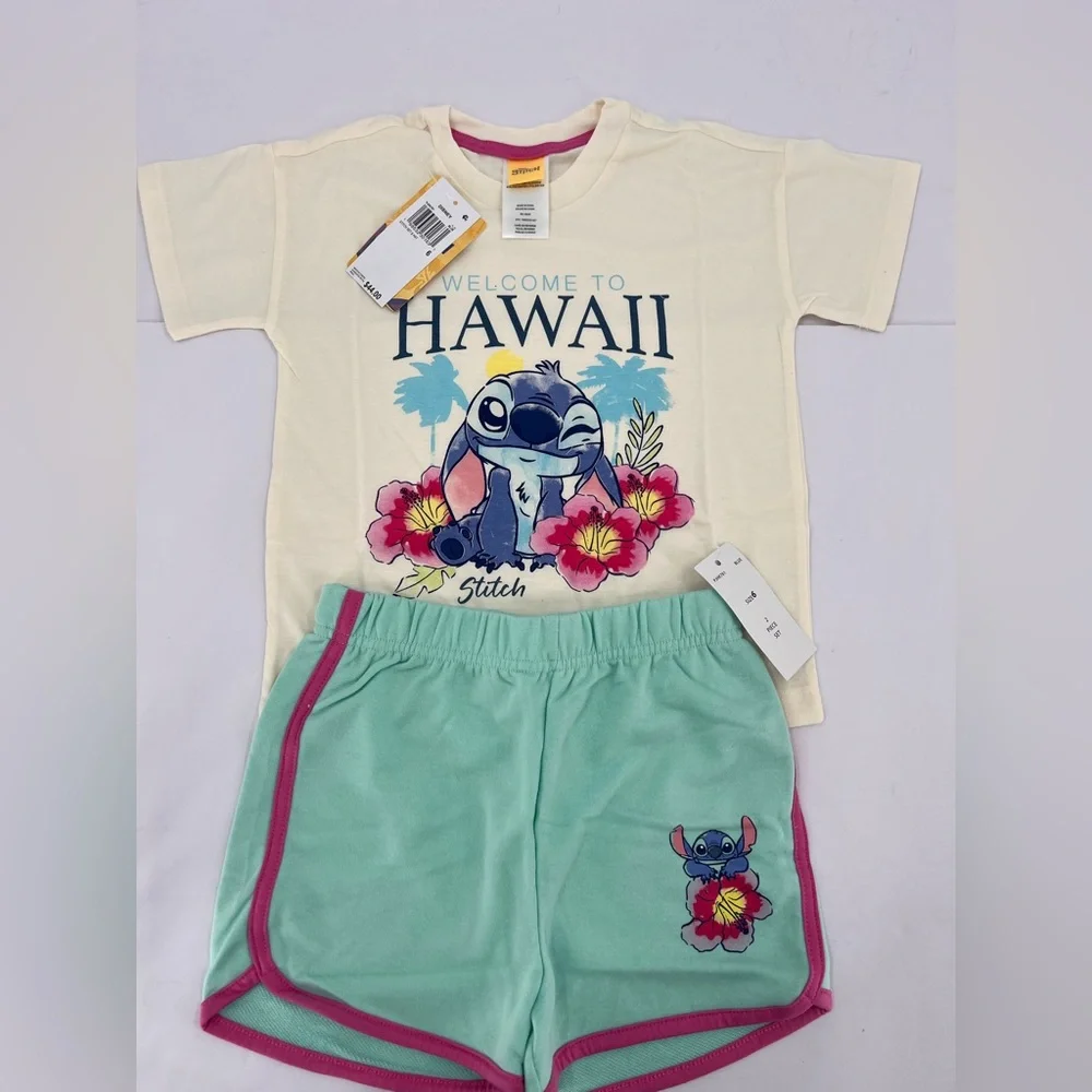 Disney 2-Piece Stitch Kauai Chief Cotton T-Shirt and French Terry Shorts Set